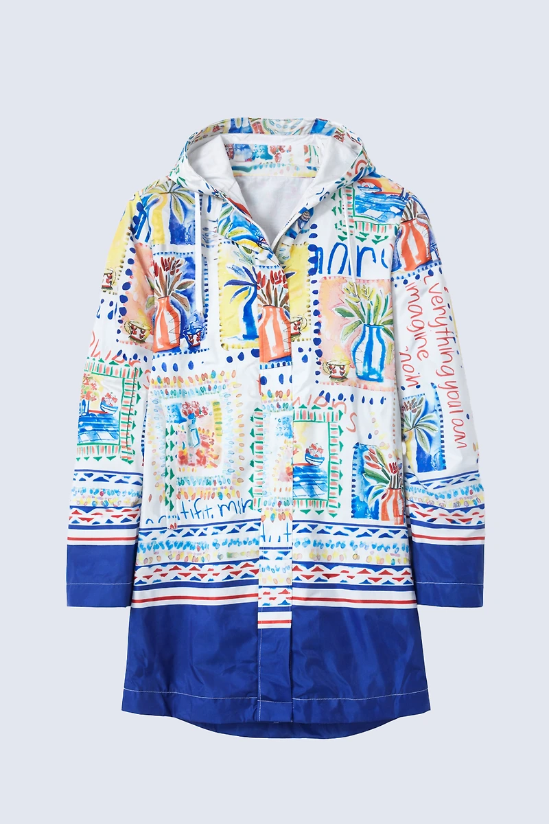 L'imperméable à carreaux floraux