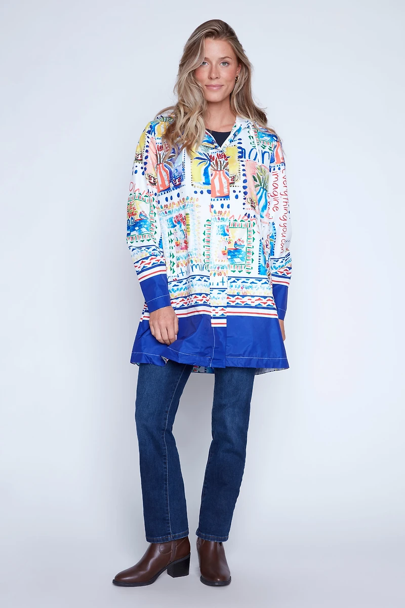 L'imperméable à carreaux floraux