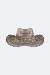Le chapeau de cowboy tressé à rayures et à paillettes