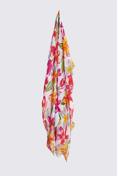 Yellow floral print kimono cover up
