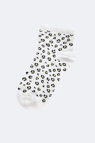 Les chaussettes en coton mélangé imprimé léopard