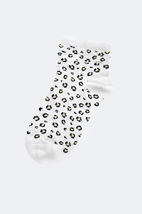 Les chaussettes en coton mélangé imprimé léopard