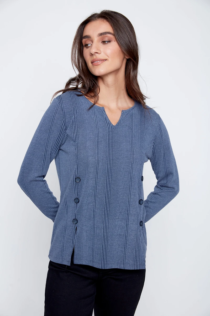 Tie dye button detail top