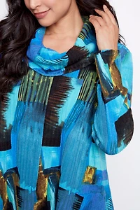 Printed rib knit tunic