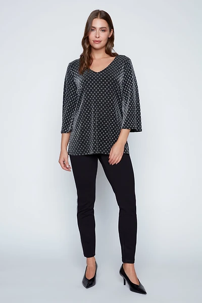 La tunique à manches cloche et motif pois