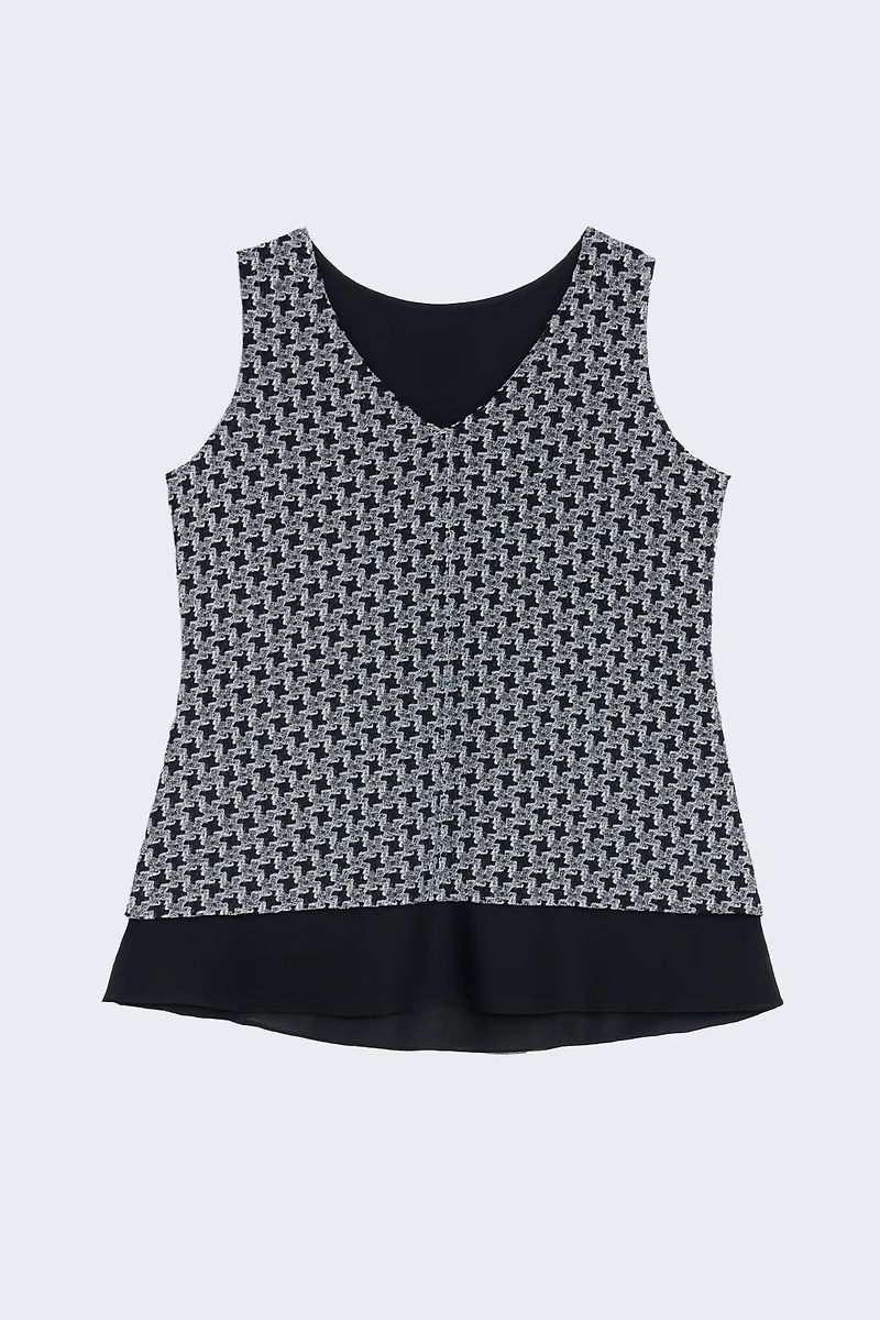 Houndstooth lurex top