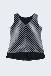 Houndstooth lurex top