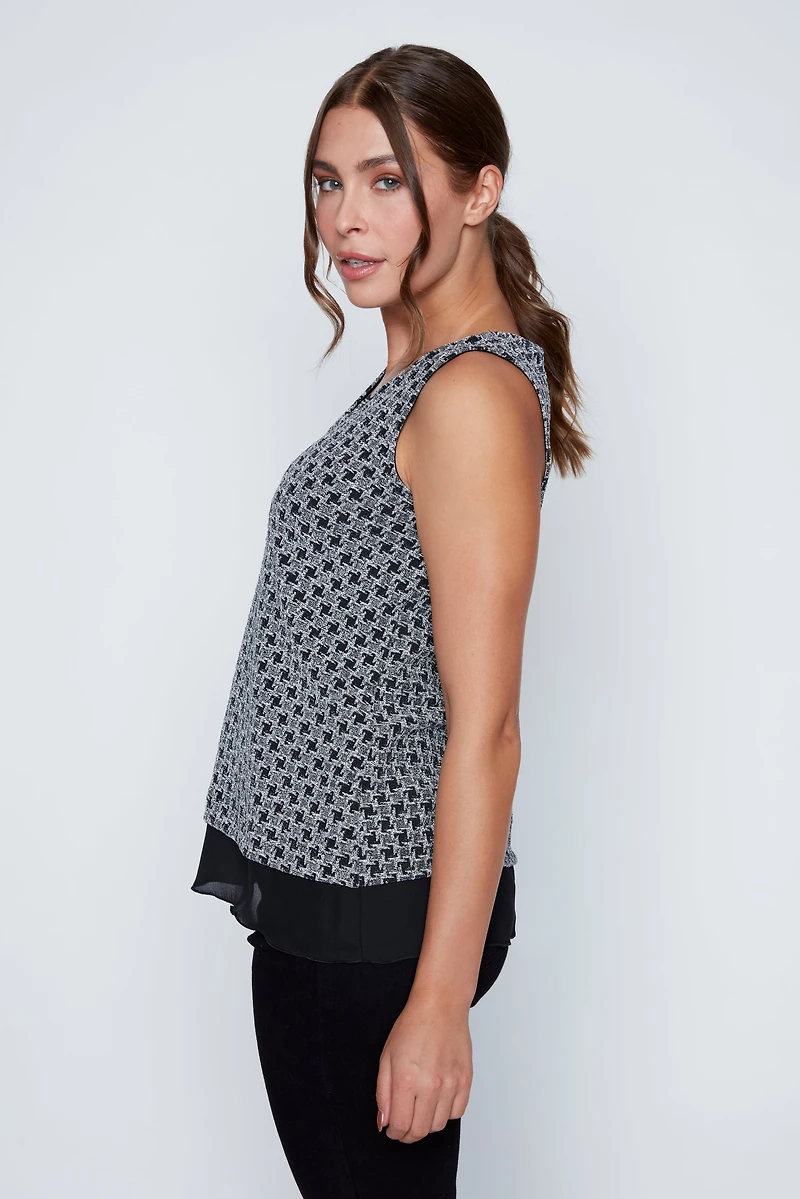 Houndstooth lurex top