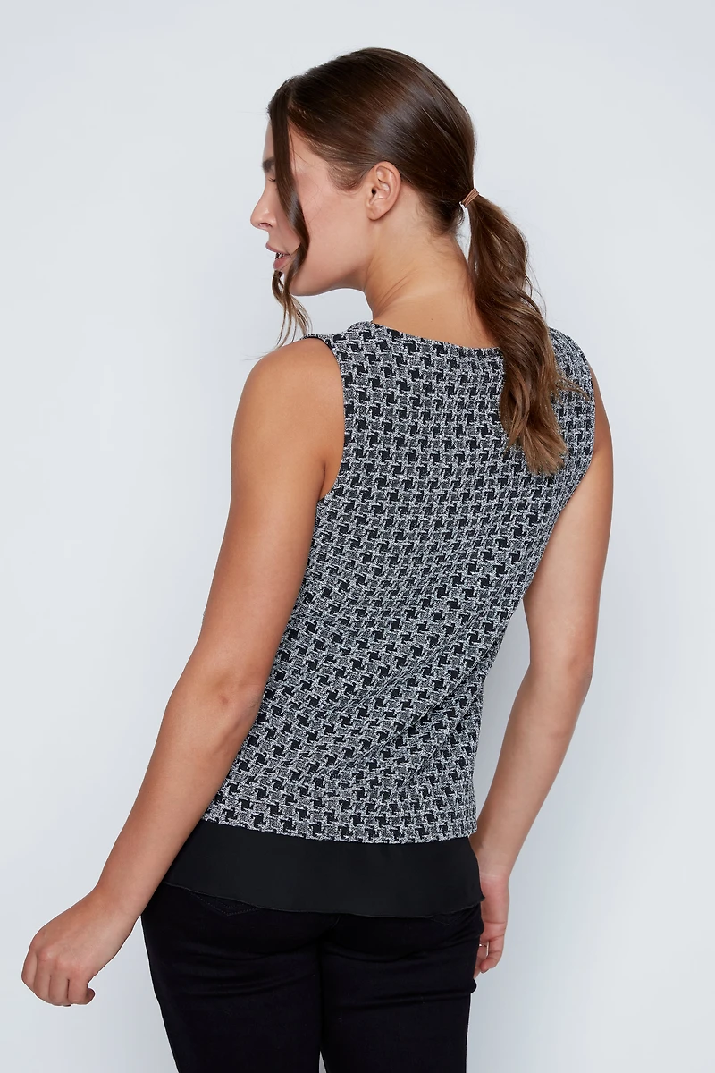 Houndstooth lurex top