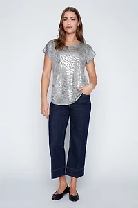 Gold foil knit top