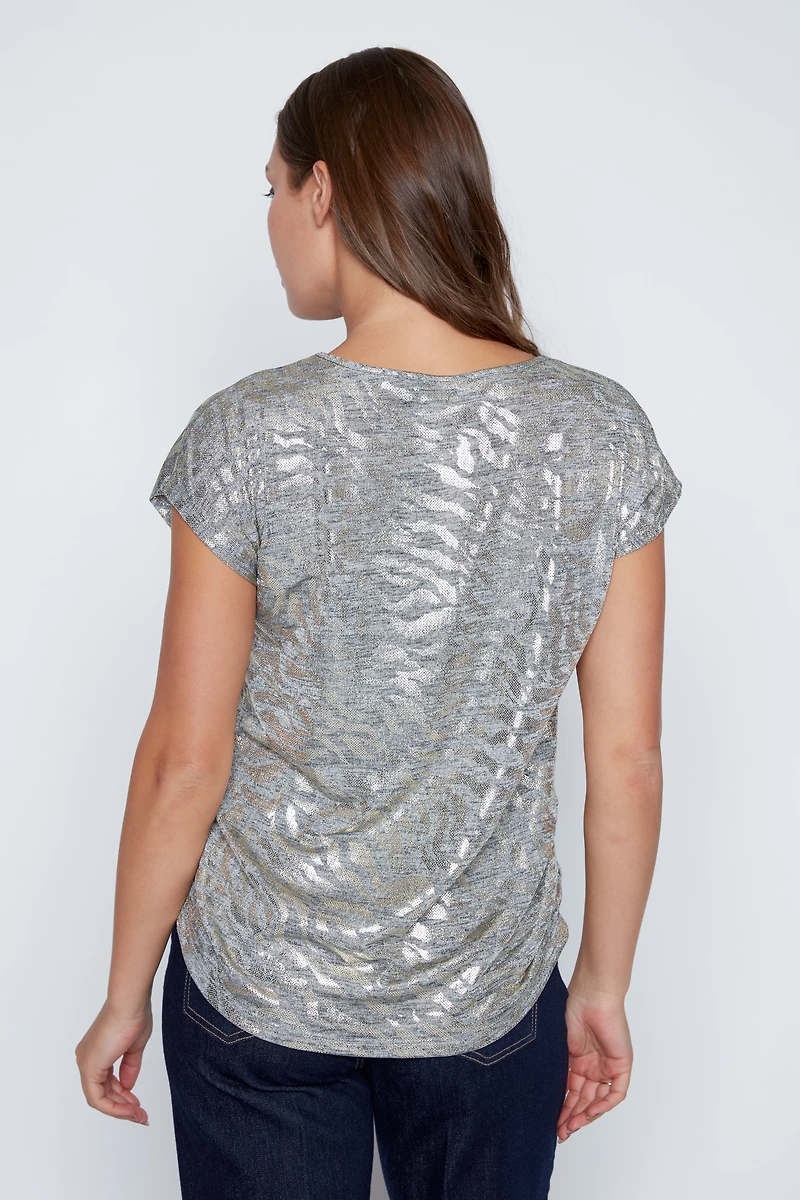 Gold foil knit top