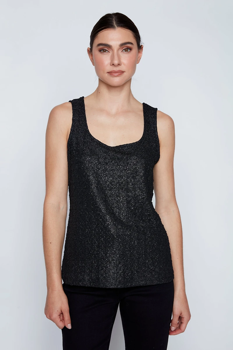 Square neck lurex cami