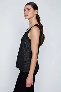 Square neck lurex cami