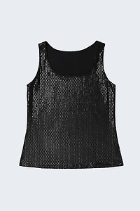 Square neck cami with sequins
