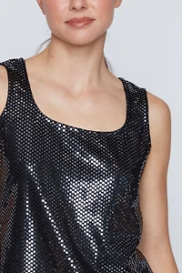 Square neck cami with sequins