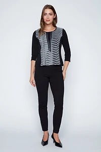 Le haut n lurex avec détail zippé