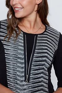 Lurex top with zipper detail