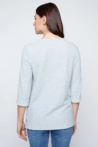 Crinkle rib knit tunic