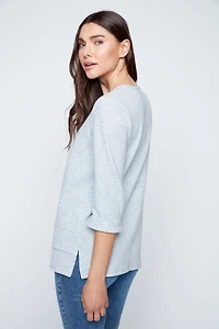 Crinkle rib knit tunic