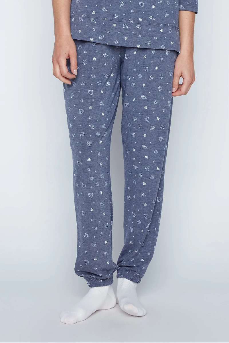 L'ensemble de vêtements d'intérieur en tricot à motif diamant