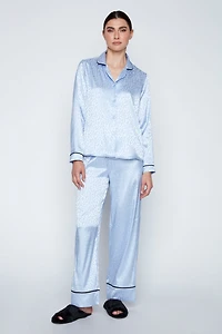 Animal print satin pyjama set