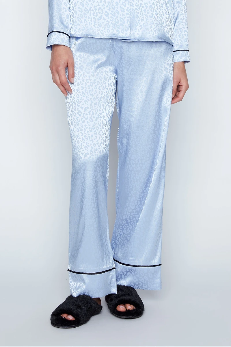 Animal print satin pyjama set