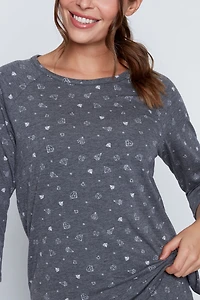 Diamond design knit loungewear set