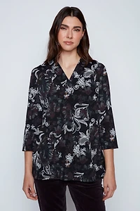 Floral puff print top