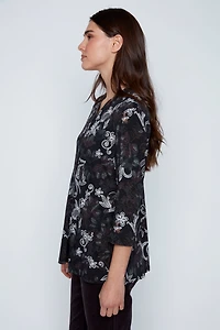 Floral puff print top