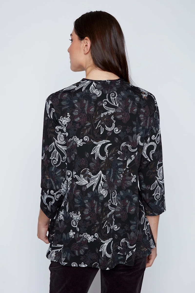 Floral puff print top