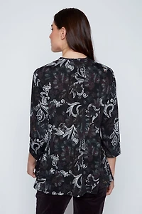 Floral puff print top