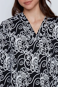 Floral puff print top