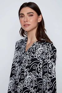 Floral puff print top