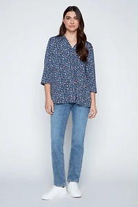 Mini haut en tricot fleuri