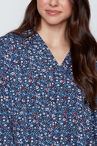 Mini haut en tricot fleuri