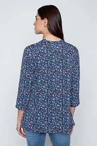 Mini haut en tricot fleuri