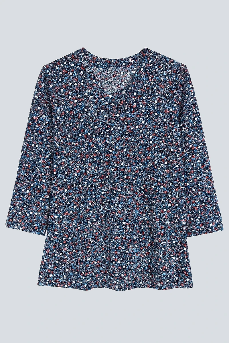 Mini haut en tricot fleuri