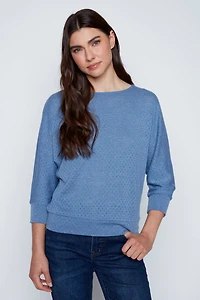 Dolman sleeve textured top