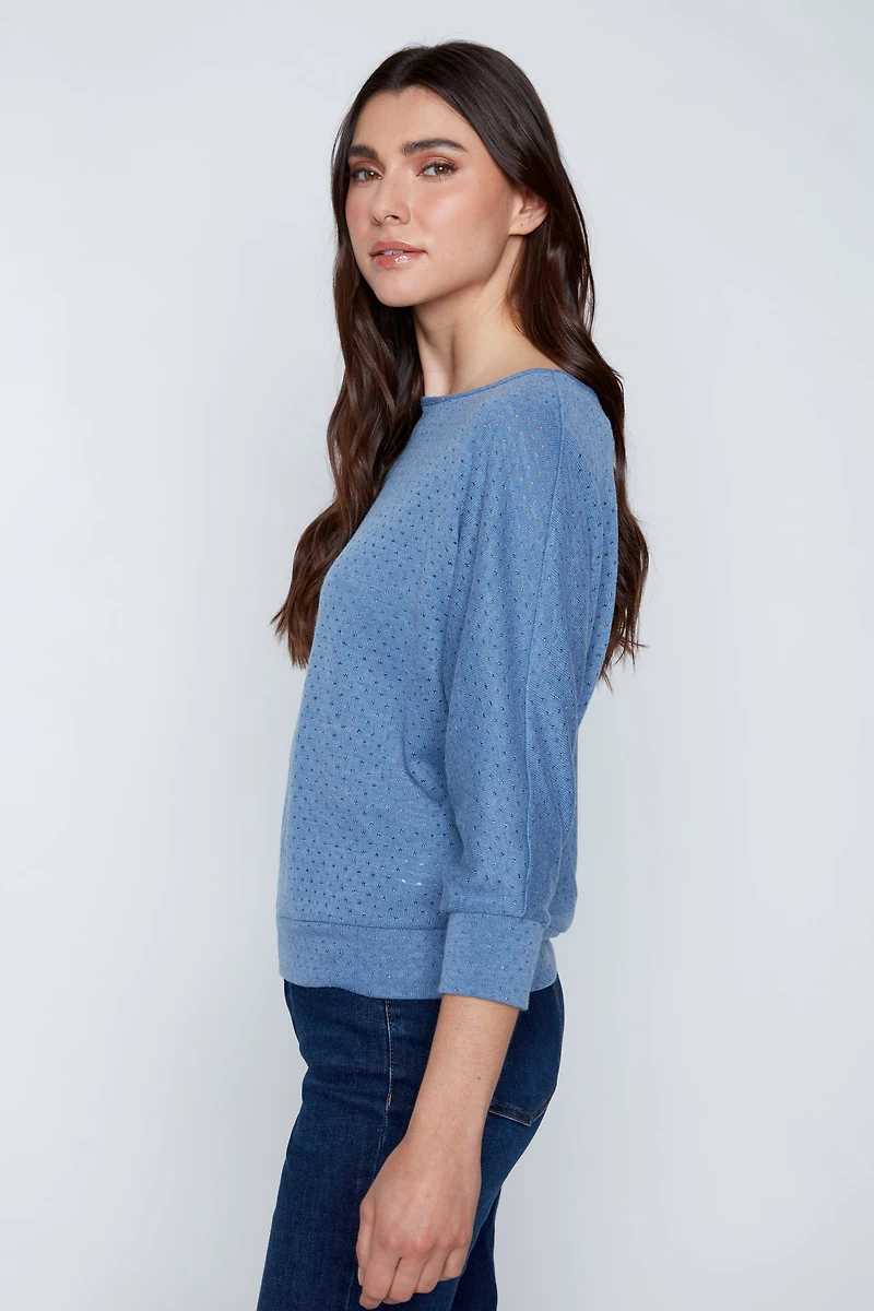 Dolman sleeve textured top