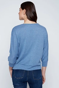 Dolman sleeve textured top