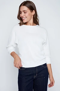 Dolman sleeve pintuck detail top