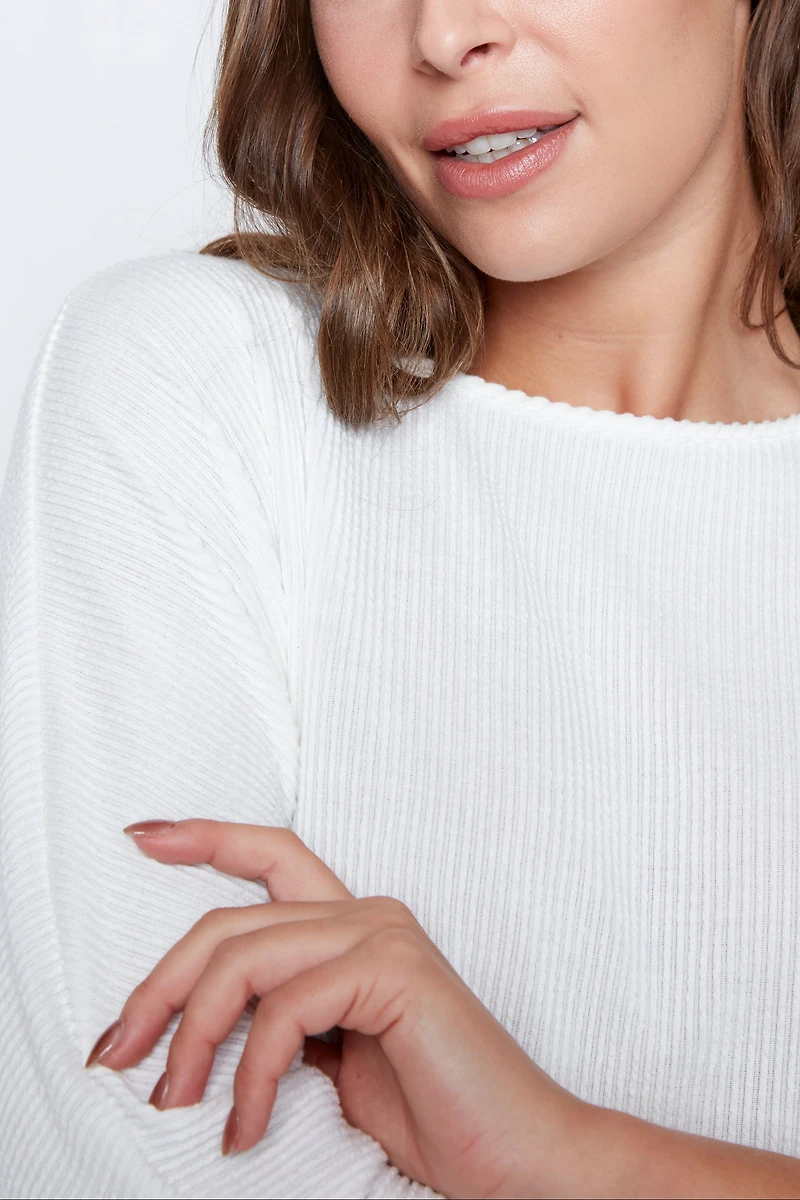 Dolman sleeve pintuck detail top