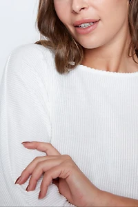 Dolman sleeve pintuck detail top