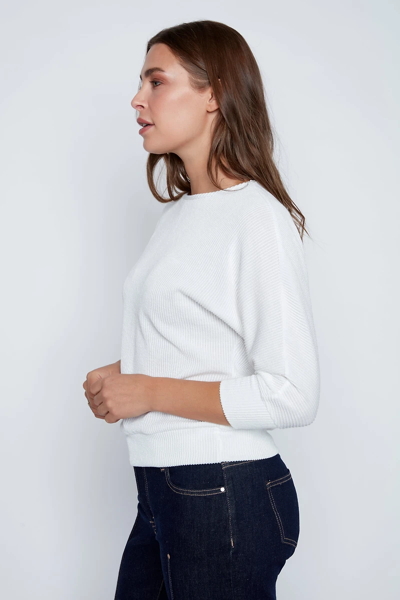 Dolman sleeve pintuck detail top