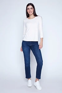 Button accent long sleeve top