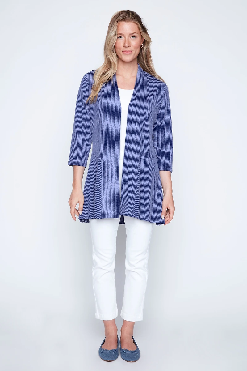 Two tone rib cardigan