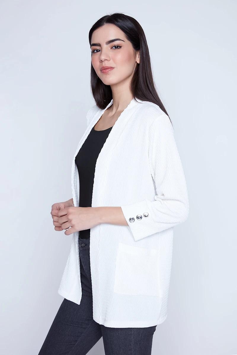 Textured cardigan with pockets