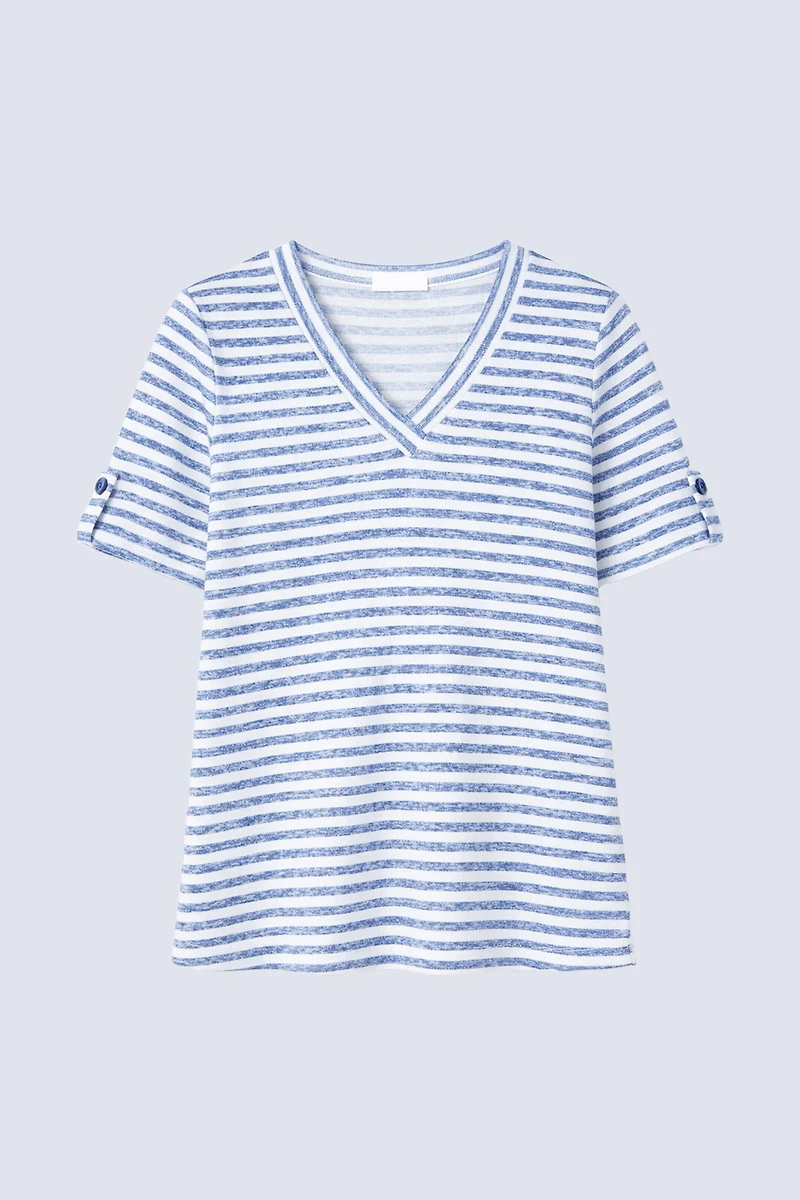 V-neck stripe top