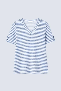 V-neck stripe top