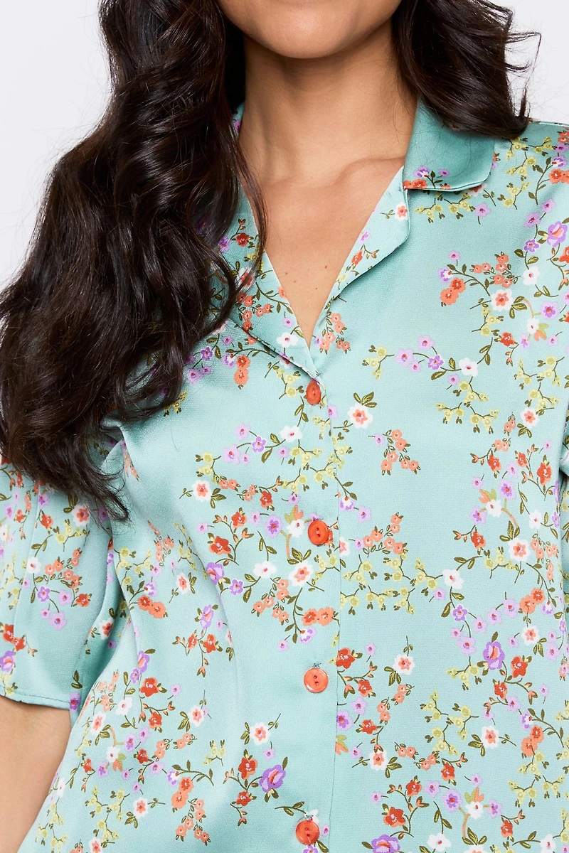 Mini floral satin pyjama